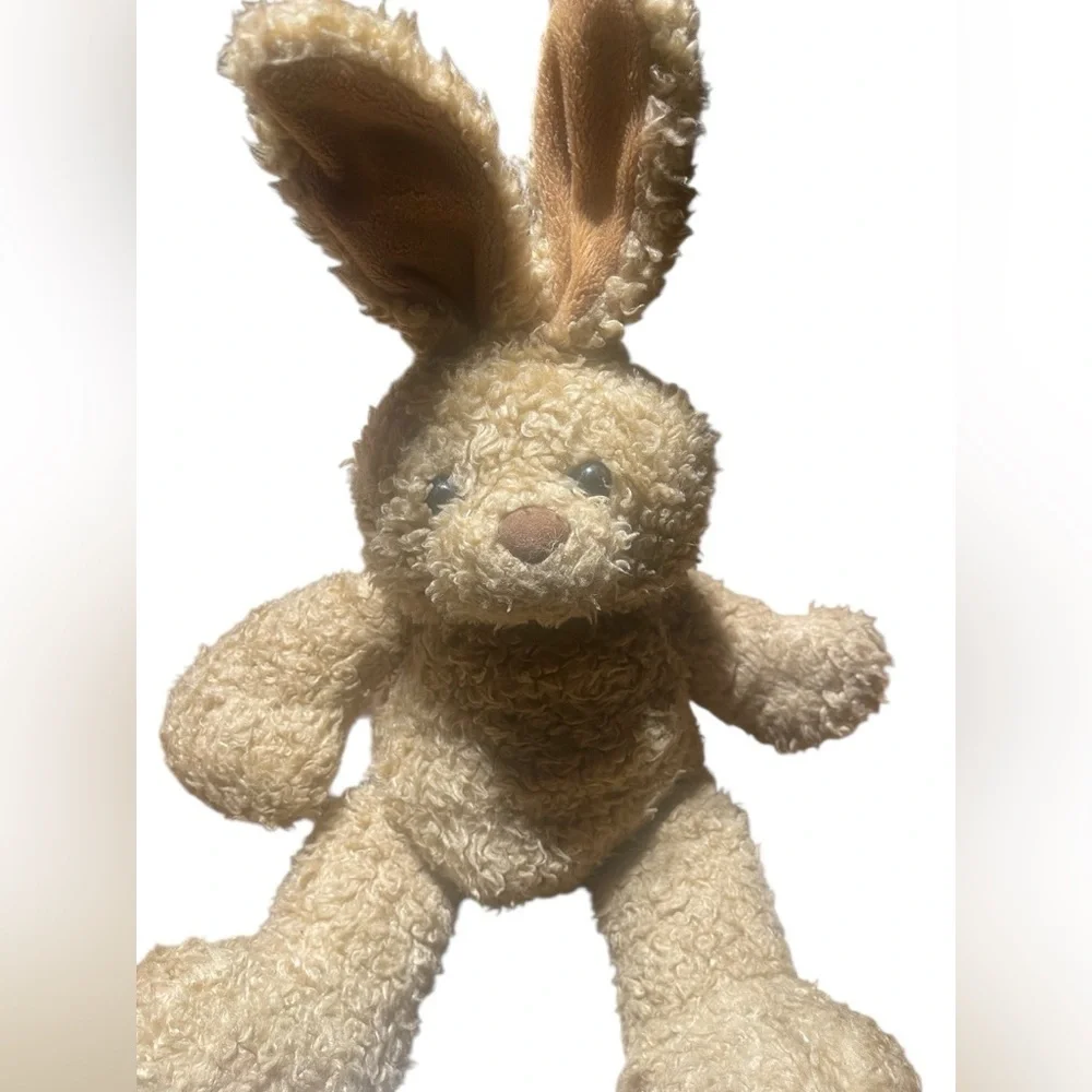 Vintage Build-A-Bear Bunny Plush Stuffed Animal Tan Curly Fur 16” Retired HTF